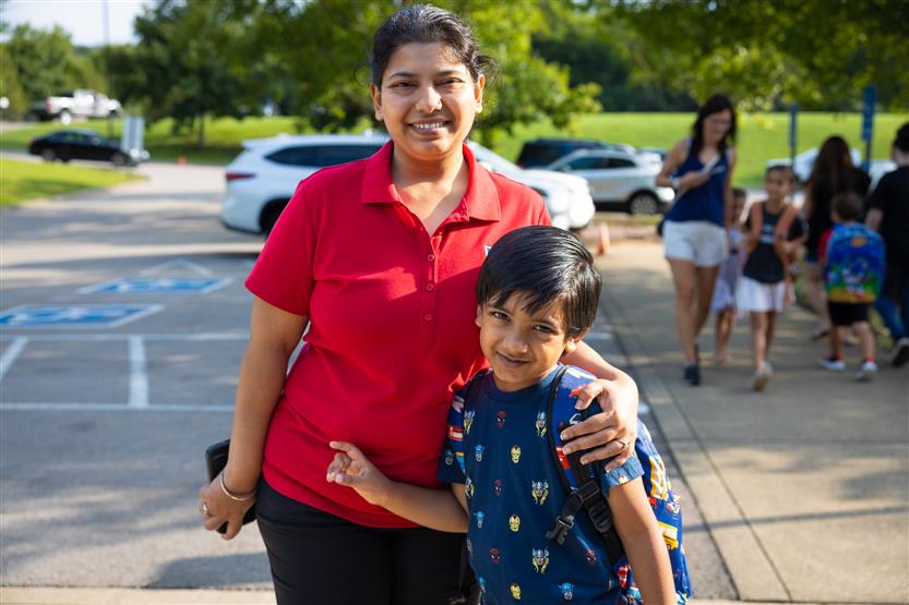 Kindergarten students start their school year